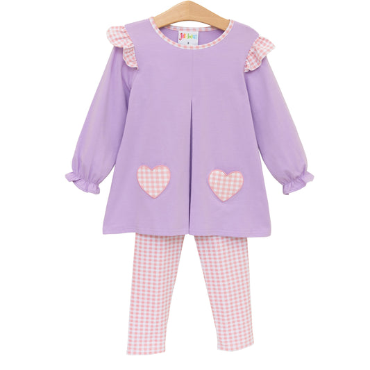 Heart Pocket Pants Set