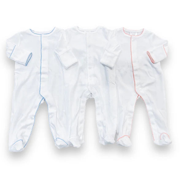 Picot Trim Cotton Footie